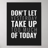 Poster Ne laisse pas hier se lever | Devis inspirant (Devant)