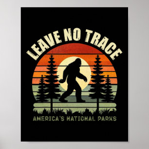 Poster Ne laissez aucune trace Bigfoot Randonnée et campi