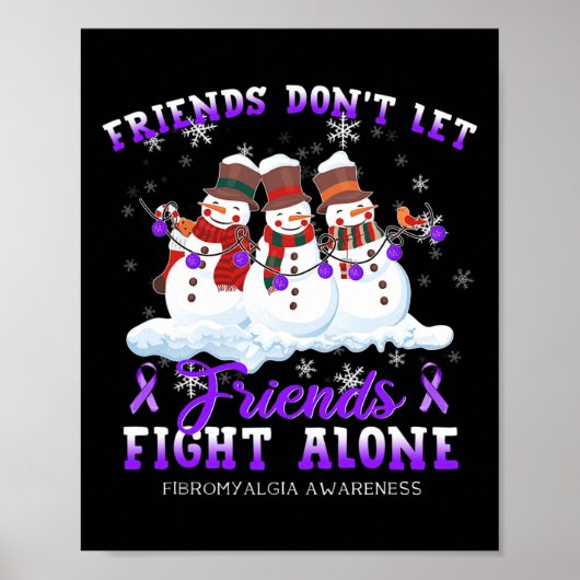 Poster Ne laissez pas les amis combattre seuls Fibromyalg (Devant)