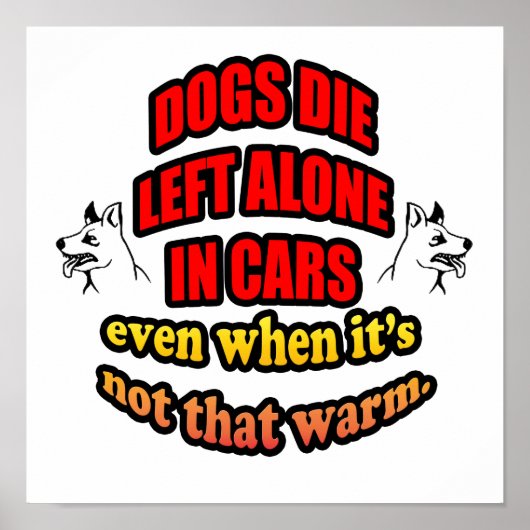 POSTER NE LAISSEZ PAS VOS ANIMAUX SEULS DANS UNE VOITURE (Devant)