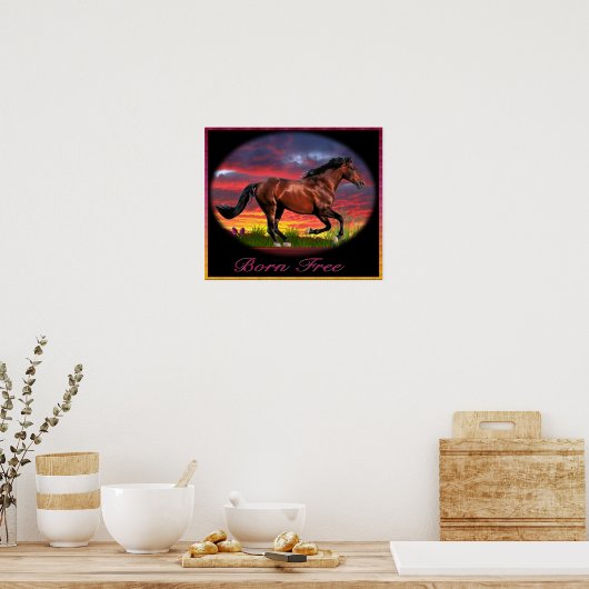 Poster Né l'art du cheval libre (Cuisine)