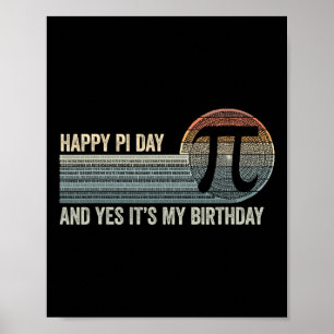 Poster Né Le Jour Du Pi Anniversaire 14 Mars Math Math 3.