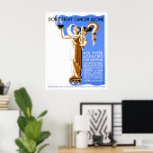 Poster Ne luttez pas seul contre le cancer 1938 WPA (Bureau à domicile)