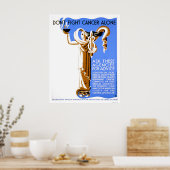 Poster Ne luttez pas seul contre le cancer 1938 WPA (Cuisine)