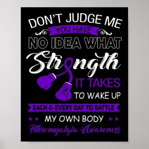 Poster Ne me jugez pas Non - Violet Ribbon Fibromyalgia A