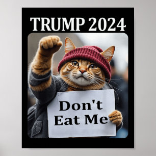 Poster Ne me mangez pas de chats pour Trump 2024