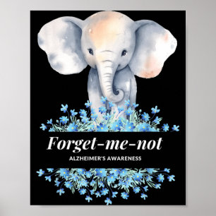 Poster Ne m'oubliez pas Fleur d'éléphant de sensibilisati