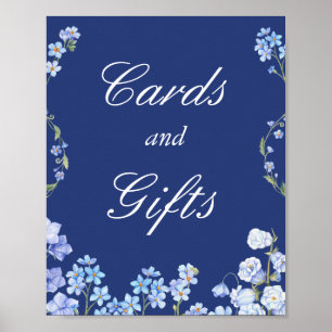 Poster Ne m'oubliez pas Fleurs Bleues Cartes et Cadeaux S