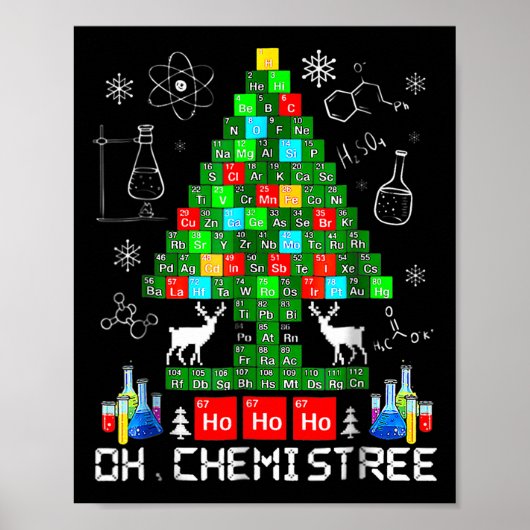 Poster Né Oh Chemistree Funny Science Christmas Tree Ch (Devant)