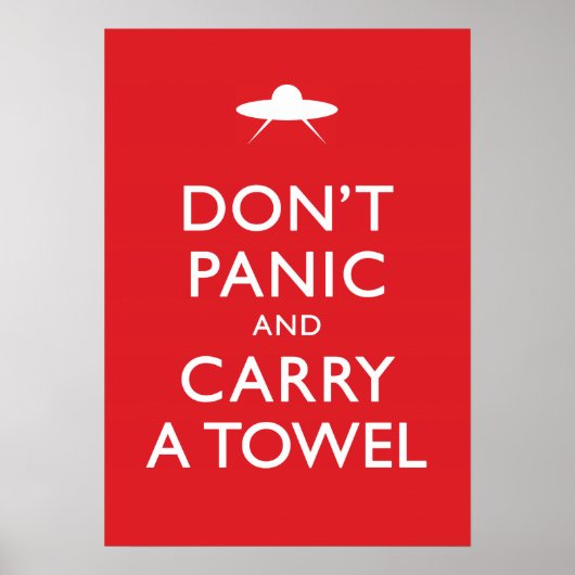 Poster Ne paniquez pas et portez une serviette (Devant)