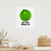 Poster Ne paniquez pas Romaine Calm Funny Veggie Pun (Cuisine)