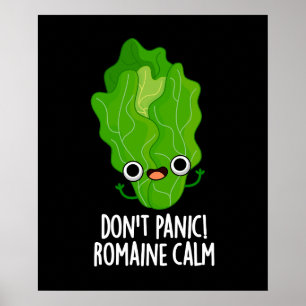 Poster Ne paniquez pas Romaine Calme Funny Veggie Pun Dar