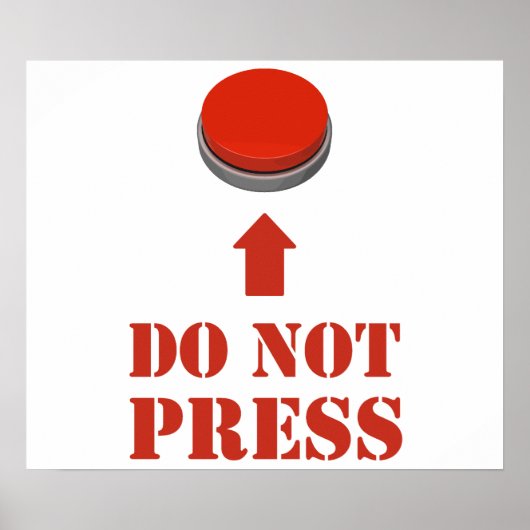 Poster Ne pas appuyer sur le bouton rouge (Devant)