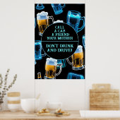 Poster Ne pas boire et conduire 2 bar (Cuisine)