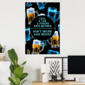 Poster Ne pas boire et conduire 2 bar (Bureau à domicile)
