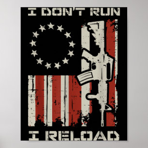 Poster Ne pas courir drapeau de rechargement citation drô