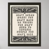 Poster Ne pas dépenser de l'argent Vous n'avez pas de con (Devant)