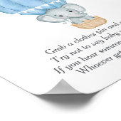 Poster Ne pas dire Baby Blue Elephant jeu de Baby shower (Coin)