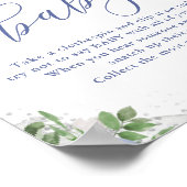 Poster Ne pas dire Baby Blue Silver Jeu de Baby shower Fl (Coin)