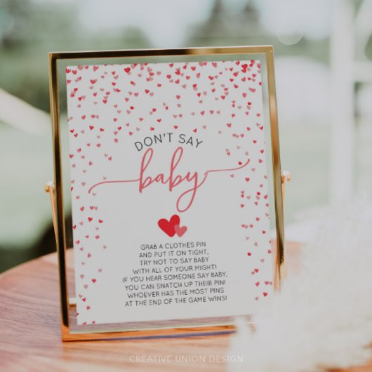 Poster Ne pas dire Baby Game Baby shower Signal Digital P