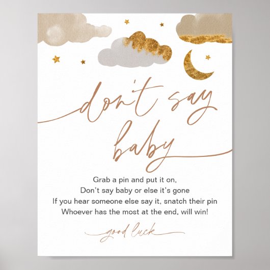 Poster Ne pas dire Baby Game Twinkle Star Baby shower (Devant)