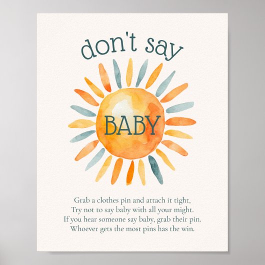 Poster Ne pas dire Baby Here vient le Baby shower Fils Je (Devant)