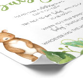 Poster Ne pas dire Baby shower Game Woodland Green Sign (Coin)