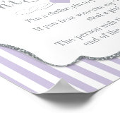 Poster Ne pas dire Baby shower Jeu Lavender Lilac Grey (Coin)