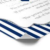 Poster Ne pas dire Baby shower Jeu Marine Blue Silver Boy (Coin)