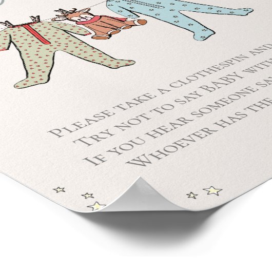 Poster Ne pas dire Baby Winter Baby shower jeu (Coin)