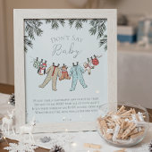 Poster Ne pas dire Baby Winter Baby shower jeu