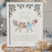 Poster Ne pas dire Baby Winter Baby shower jeu