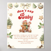 Poster Ne pas dire bébé Baby shower de Noël d'hiver Jeu (Devant)