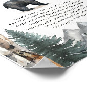 Poster Ne pas dire jeu de bébé signe | Woodland Bear Adve (Coin)