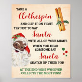 Poster Ne pas dire Père Noël Noël Clothespin Jeu (Devant)