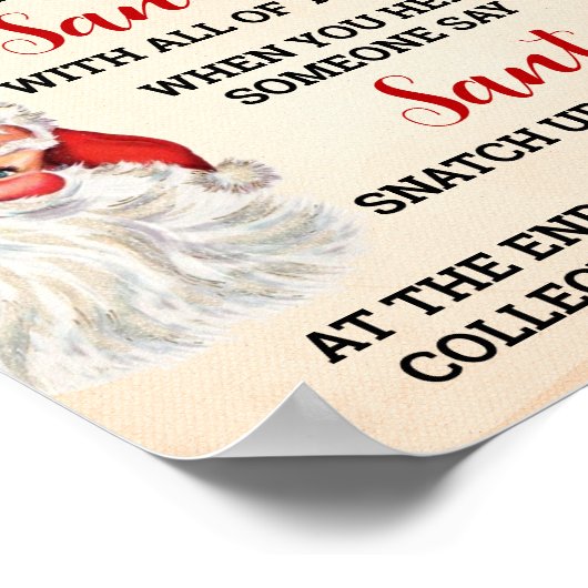 Poster Ne pas dire Père Noël Noël Clothespin Jeu (Coin)