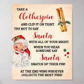 Poster Ne pas dire Père Noël Noël Clothespin Jeu (Devant)