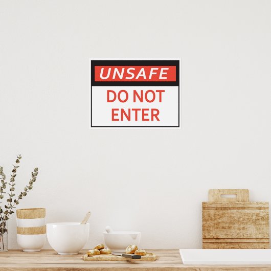 Poster Ne pas entrer de signe (Cuisine)