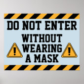 Poster Ne pas entrer sans masque (Devant)