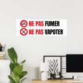 Poster Ne pas fumer, ne pas vapoter (Bureau à domicile)