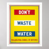 Poster Ne pas gaspiller l'eau WPA (Devant)