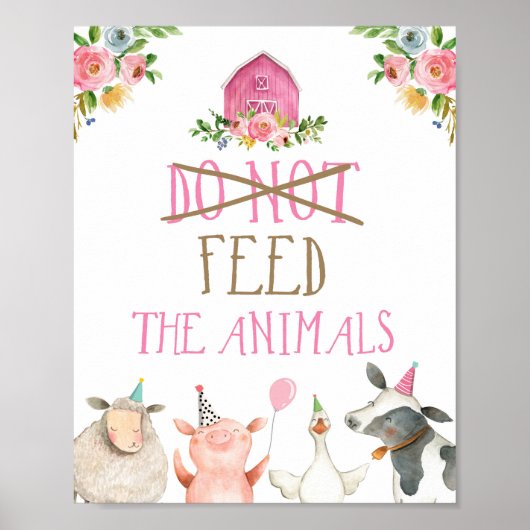 Poster Ne pas nourrir les animaux de ferme Animaux de fer (Devant)