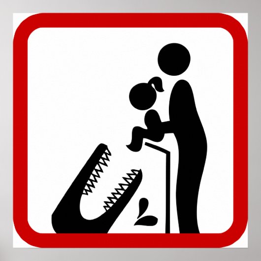 Poster Ne pas nourrir sa fille au Zoo du Crocodile (Devant)