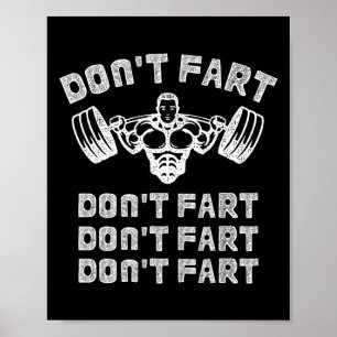 Poster Ne pas péter Drôle Fitness Fitness Fitness Exercic
