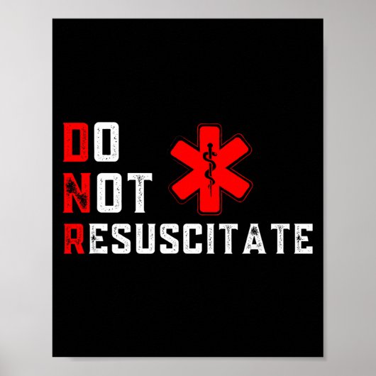Poster Ne pas réanimer Signé Dnr (Devant)