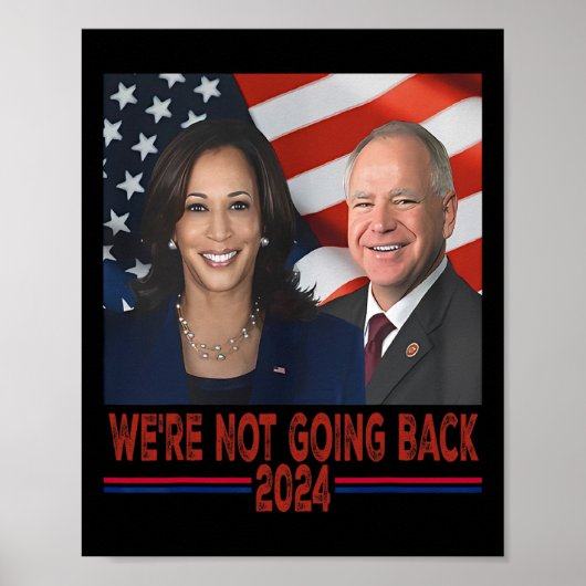 Poster Ne pas revenir en arrière Kamala Harris Tim Walz (Devant)