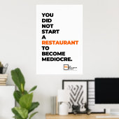 Poster Ne pas s'installer pour l'affiche médiocrité (Bureau à domicile)