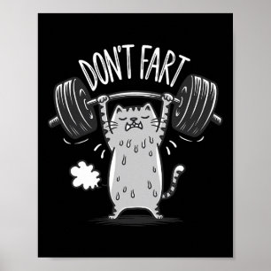 Poster Ne pète pas Funny Fitness Fitness Cat Entraînement