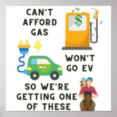 Poster Ne peut pas se payer l'essence ou EV si acheter un (Devant)