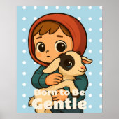 Poster Né pour être doux – Douce brebis et enfant (Devant)